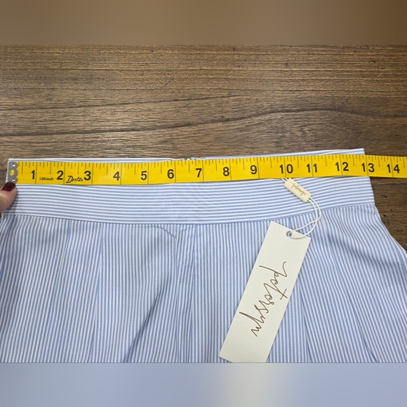 Petersyn X Revolve Wide Leg Tatum Blue/White Pinstripe Pants Size XS - Picture 17 of 17